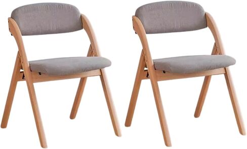 طي خشب مع مقاعد مبطنة 2 حزمة مقاعد قابلة للطي محمولة مبطنة مع مسند الظهر لمكتب مكتب حفل الزفاف ، الخشب E ، دخان رمادي in Kuwait