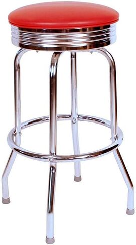 Swivel Bar Stool - قاعدة كروم ، 360 دوران ، تصميم قوي - مقهى وبار مقاعد (24 "و 30" مرتفعات) أزرق/24 in Kuwait