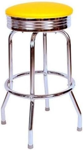 Swivel Bar Stool - قاعدة كروم ، 360 دوران ، تصميم قوي - مقهى وبار مقاعد (24 "و 30" مرتفعات) أزرق/24 in Kuwait