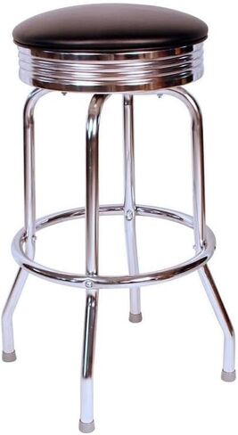 Swivel Bar Stool - قاعدة كروم ، 360 دوران ، تصميم قوي - مقهى وبار مقاعد (24 "و 30" مرتفعات) أزرق/24 in Kuwait