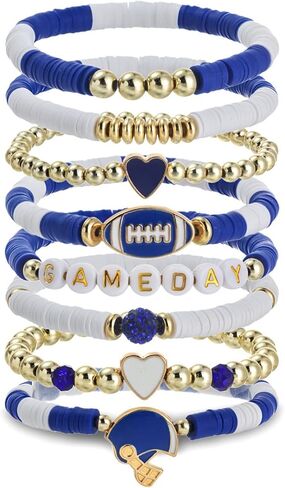 WCRAZYE Game Day Football Charm Bracelet for Moms Dads Football Fans Stackable Sports Jewelry in Saudi Arabia