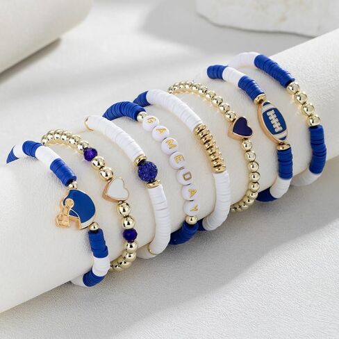 WCRAZYE Game Day Football Charm Bracelet for Moms Dads Football Fans Stackable Sports Jewelry in Saudi Arabia
