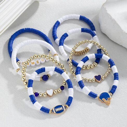 WCRAZYE Game Day Football Charm Bracelet for Moms Dads Football Fans Stackable Sports Jewelry in Saudi Arabia