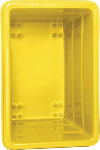 Global Industrial 8 Bushel Plastic Bulk Box Truck, Steel Chassis Base, 800 lbs. Capacity, 3" Non-Maring Rubber Casters, Yellow, 33-3/10"L x 24-3/5"W x 27-2/5"H in Kuwait