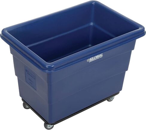 Global Industrial 8 Bushel Plastic Bulk Box Truck, Steel Chassis Base, 800 lbs. Capacity, 3" Non-Maring Rubber Casters, Yellow, 33-3/10"L x 24-3/5"W x 27-2/5"H in Kuwait