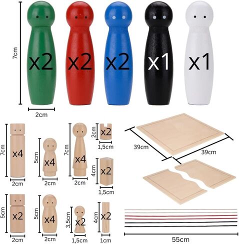 Constellation Board Relationship Board 44 Parts for Coaching Family Constellation systemic Coaching Supervision Facilitation with Manual 34 Figures Many Extras, Made of Wood in Saudi Arabia