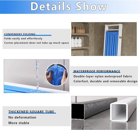 3-Panel Medical Privacy Screen, Blue Portable Folding Room Divider with Wheels, Foldable Partition with Lockable Casters for Clinic, Hospital, Dressing Room,Beauty Salon (Blue, 3 Panel) in Saudi Arabia