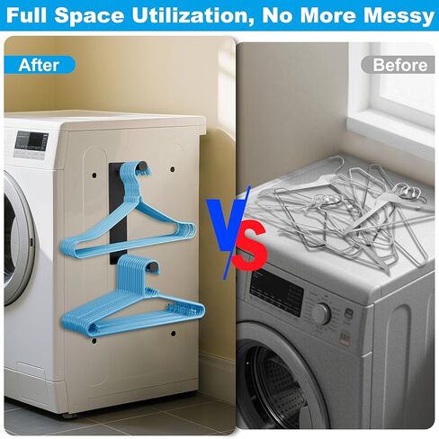 Redcall Magnetic Hanger Organizer للغسالة ، رف تخزين شماعات المغناطيس القوي لمنظمة غرفة الغسيل ، Stacker Holder (Black) in Saudi Arabia