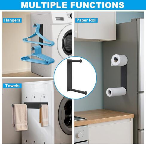 Redcall Magnetic Hanger Organizer للغسالة ، رف تخزين شماعات المغناطيس القوي لمنظمة غرفة الغسيل ، Stacker Holder (Black) in Saudi Arabia