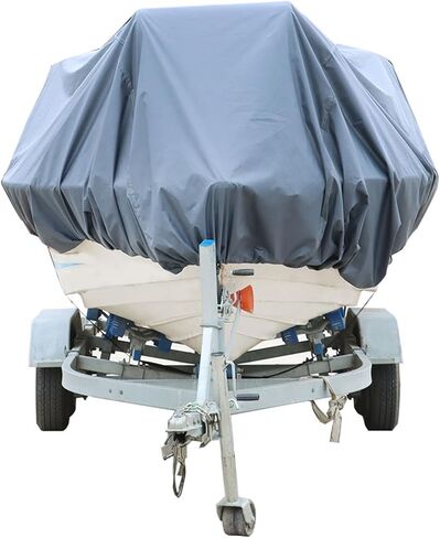 GXYWADY 14-16FT Gray 90 Beam Width Heavy Duty PEVA Boat Cover Replacement for V-Hull Fishing Boat in Saudi Arabia