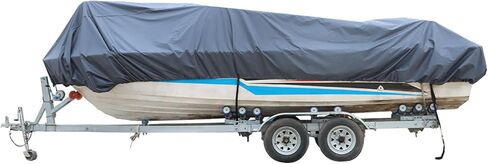 GXYWADY 14-16FT Gray 90 Beam Width Heavy Duty PEVA Boat Cover Replacement for V-Hull Fishing Boat in Saudi Arabia