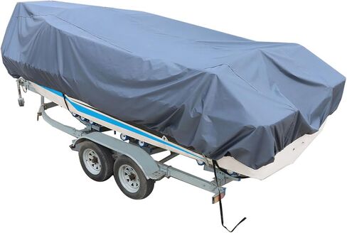 GXYWADY 14-16FT Gray 90 Beam Width Heavy Duty PEVA Boat Cover Replacement for V-Hull Fishing Boat in Saudi Arabia