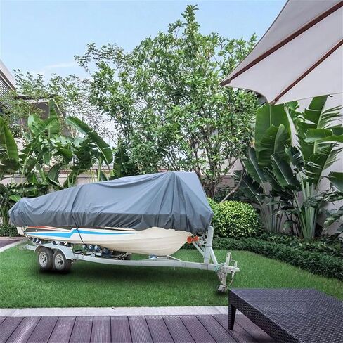 GXYWADY 14-16FT Gray 90 Beam Width Heavy Duty PEVA Boat Cover Replacement for V-Hull Fishing Boat in Saudi Arabia