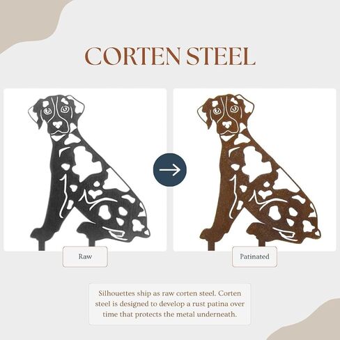 Corten Steel Catahoula Leopard Dog Silhouette Yard Stake (كبير) in Kuwait