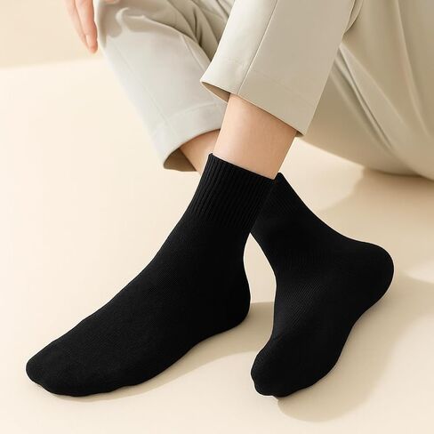 10-Pair Pack Athletic Crew Socks for Men, Soft and Breathable Mid-calf Socks Men (Black 9000) in Saudi Arabia