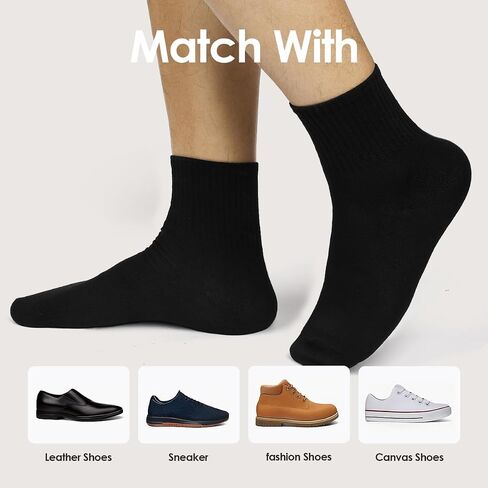 10-Pair Pack Athletic Crew Socks for Men, Soft and Breathable Mid-calf Socks Men (Black 9000) in Saudi Arabia