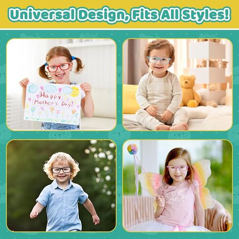 BiBiBear Kids/Teens Glasses - Unbreakable TR90 Frame, 180° Ultra Flexible, Lightweight & Safe Glasses for Kids Age 2-15 in Saudi Arabia
