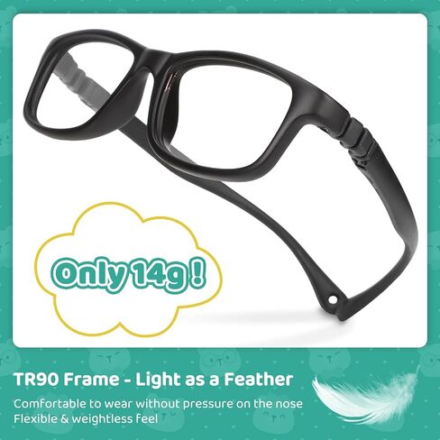 BiBiBear Kids/Teens Glasses - Unbreakable TR90 Frame, 180° Ultra Flexible, Lightweight & Safe Glasses for Kids Age 2-15 in Saudi Arabia