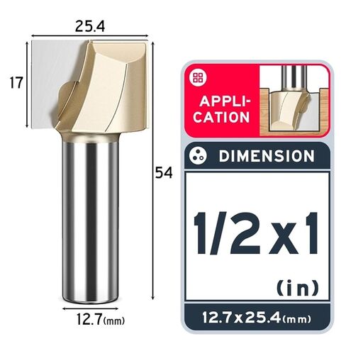 Cleaning Bottom Bit Engraving Woodworking Tools Wood Board End 1/4 1/2 Router Bit 6mm 8mm Shank 1Pcs(1-2x1-3-8) in Saudi Arabia