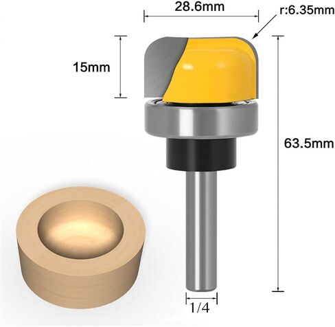 1-1/8 Inch Diameter BowlTray Template Router Bit 1/4 Inch Shank 1Pcs in Saudi Arabia
