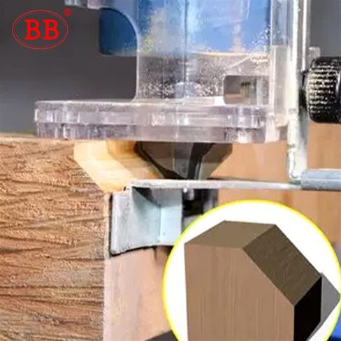 Bevel Chamfer Router Bit Bearing 45 Degree Flush Trimming Tapered Woodworking DIY Wood Milling Tool 1/2 1/4 Horse Nose 1Pcs(1-2x1(45deg)) in Saudi Arabia