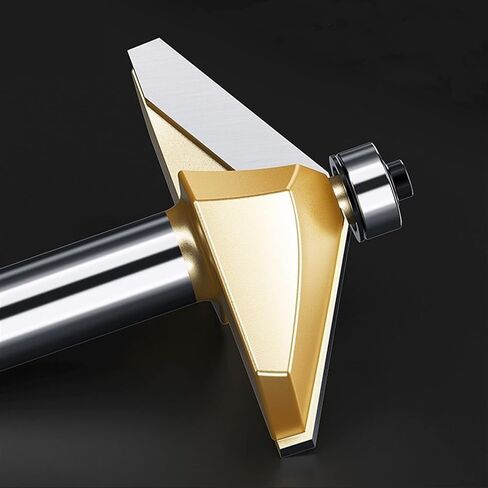 Bevel Chamfer Router Bit Bearing 45 Degree Flush Trimming Tapered Woodworking DIY Wood Milling Tool 1/2 1/4 Horse Nose 1Pcs(1-2x1(45deg)) in Saudi Arabia