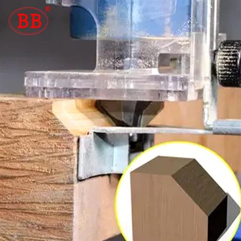 Bevel Chamfer Trouter Bit Bearing 45 درجة فلاش تشذيب مدبب الخشب DIY أداة طحن الخشب 1/2 1/4 حصان الأنف 1pcs (1-4x1-2 (45deg)) in Saudi Arabia