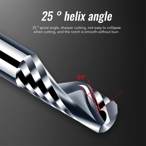 One Single Flute Spiral Carbide Engraving Router Bit Acrylic Wood Aluminum 1Pcs(3.175x28x55) in Saudi Arabia