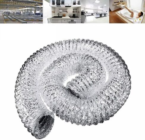 Aluminum Foil Hose Inner Diameter 110mm Flexible 1.5-6m Pipe Ventilation Duct Ventilation Hose Dryer Hood Exhaust Duct(1.5 m) in Saudi Arabia