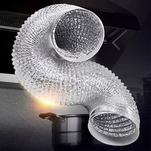 Aluminum Foil Hose Inner Diameter 110mm Flexible 1.5-6m Pipe Ventilation Duct Ventilation Hose Dryer Hood Exhaust Duct(1.5 m) in Saudi Arabia