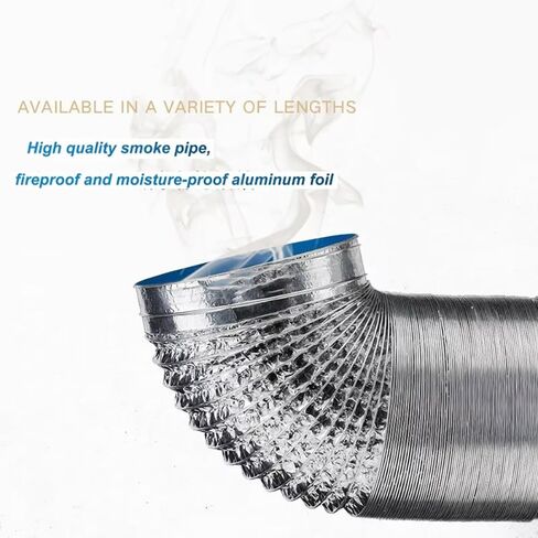 Aluminum Foil Hose Inner Diameter 110mm Flexible 1.5-6m Pipe Ventilation Duct Ventilation Hose Dryer Hood Exhaust Duct(1.5 m) in Saudi Arabia