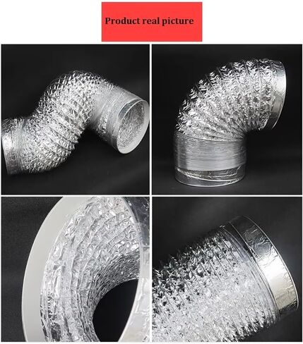 Aluminum Foil Hose Inner Diameter 110mm Flexible 1.5-6m Pipe Ventilation Duct Ventilation Hose Dryer Hood Exhaust Duct(1.5 m) in Saudi Arabia