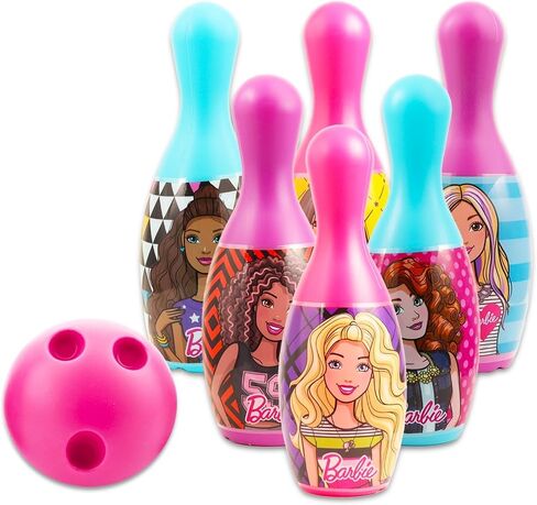مجموعة Barbie Bowling - Disney Bowling Game Bundle ، ملصقات ، وأكثر من | النشاط في الهواء الطلق والداخلية ودبابيس الأطفال للأطفال الصغار in Kuwait