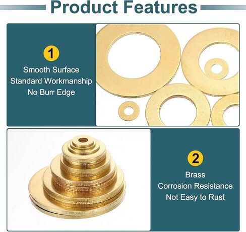 UXCELL 200PCS BRASS BRASS WASHERS ، M2X5X0.4MM GRASHERS GASKETS RING RING FLAS in Saudi Arabia
