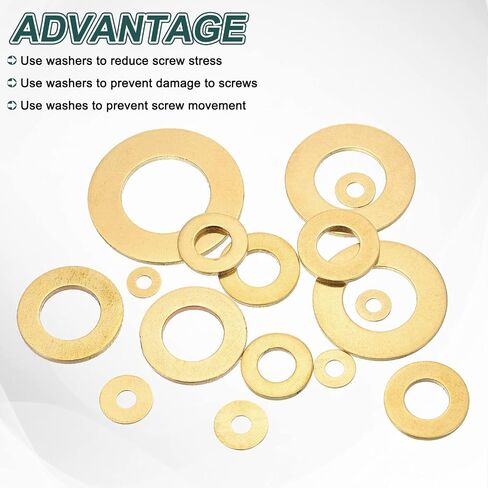 UXCELL 200PCS BRASS BRASS WASHERS ، M2X5X0.4MM GRASHERS GASKETS RING RING FLAS in Saudi Arabia