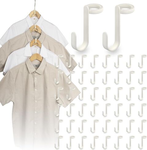 100pcs شماعات شماعات السنانير ، شماعات توفير المساحة للملابس. Hanger Hooks Saver.Closet Hoosers Hook.College Dorm Essentials ، منظمو الخزانة والتخزين in Kuwait