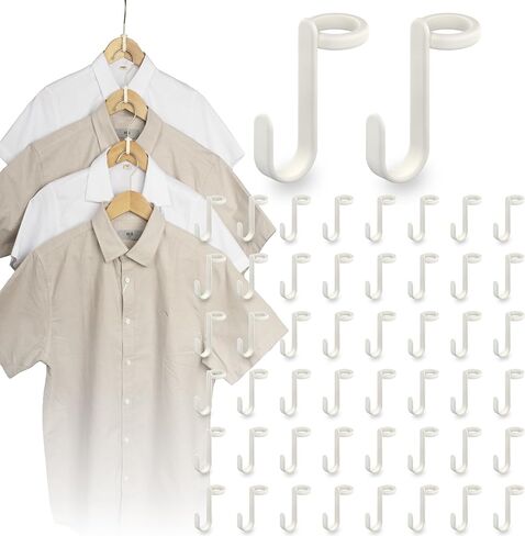 100PCS Hanger Connector Hooks,Space Saving Hangers for Clothes.Hanger Hooks Space Saver.Closet Hangers Connector Hook.College Dorm Essentials,Closet Organizers and Storage in Kuwait