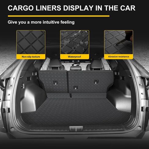 Cargo Mat and Backrest Mat for 2022-2025 Hyundai Ioniq 5 - Custom Fit PU Leather Trunk Liner and Rear Backrest Mat - All Weather Cargo Mat for Ioniq5 Accessories 2025 2024 2023 2022 in Saudi Arabia