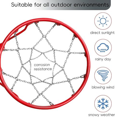 Colorful Basketball Net Heavy Duty Replacement 21",Carbon Steel Chain Basketball net, Anti-Rust Use Indoor Outdoor Standard 12 Loops Basketball Hoop in Saudi Arabia
