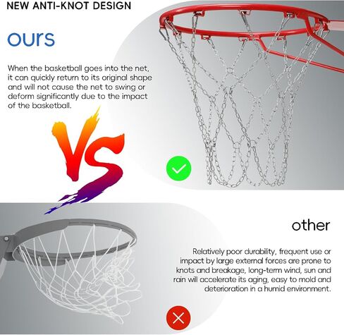 Colorful Basketball Net Heavy Duty Replacement 21",Carbon Steel Chain Basketball net, Anti-Rust Use Indoor Outdoor Standard 12 Loops Basketball Hoop in Saudi Arabia