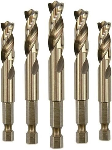 10pcs 2mm-13mm M35 Hssco Cobalt Drill Bits HSS Twist Hex Change Change Point Stub Drill for Stainless Steel (5mm 10pcs) in Saudi Arabia