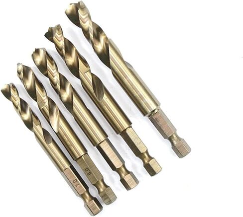 10pcs 2mm-13mm M35 Hssco Cobalt Drill Bits HSS Twist Hex Change Change Point Stub Drill for Stainless Steel (5mm 10pcs) in Saudi Arabia
