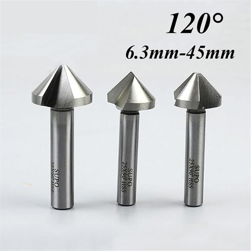 6.3-45mm HSS 3 Flute 120 Degree Chamfer Countersink Drill Bits(12.4mm) in Saudi Arabia