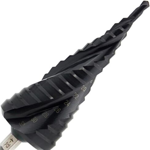 M35 Cobalt M2 Coated Step Drill Bit 3 Spiral Flutes Industrial Metal Woodworking Tools 1Pcs(4-12mm 5 Steps(M35)) in Saudi Arabia