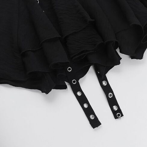 Womens Black Goth Skirt Gothic Pleated Skort Sexy High Waisted Y2k Punk Grunge Summer Mini Skater Skirts S in Saudi Arabia