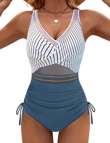 Blooming Jelly Womens Tummy Control One Piece Swimsuits Mesh Modest Slimming Bathing Suit Twist Push Up Swim Suits 2025 in Saudi Arabia