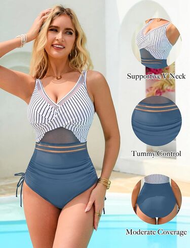 Blooming Jelly Womens Tummy Control One Piece Swimsuits Mesh Modest Slimming Bathing Suit Twist Push Up Swim Suits 2025 in Saudi Arabia