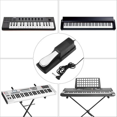 QWORK DOPERAL للوحة المفاتيح ، 1/4 '' PLUP PLUP PEDAL مع مفتاح قطبية ، البيانو الرقمي العالمي in Saudi Arabia