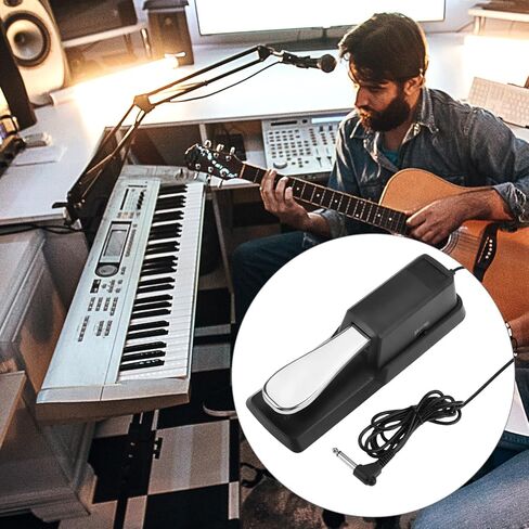 QWORK DOPERAL للوحة المفاتيح ، 1/4 '' PLUP PLUP PEDAL مع مفتاح قطبية ، البيانو الرقمي العالمي in Saudi Arabia
