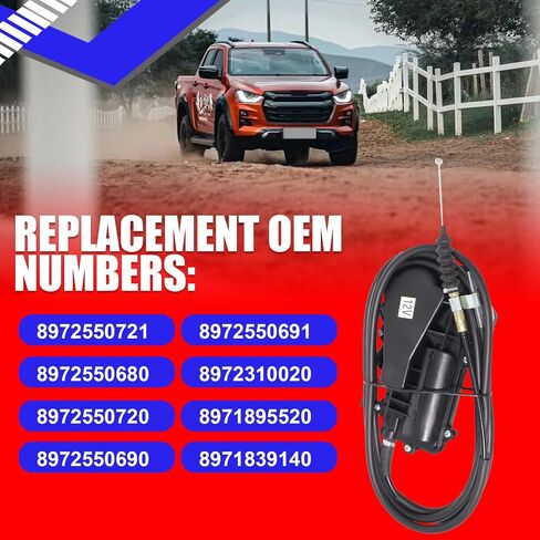 SMMS 12V With 87" Cable Motor Assembly Engine Stop for ISUZU NPR NPR-HD 1998-2004, Fuel Shut Off Solenoid Replaces OE: 8972550680 8972550690 in Saudi Arabia
